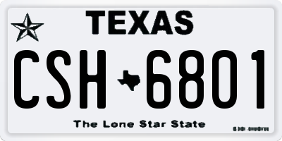 TX license plate CSH6801