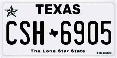 TX license plate CSH6905