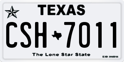 TX license plate CSH7011