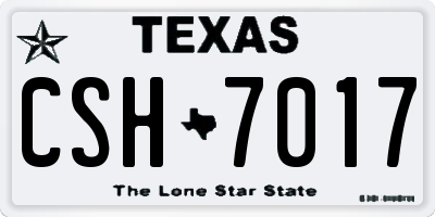 TX license plate CSH7017