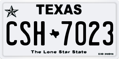 TX license plate CSH7023