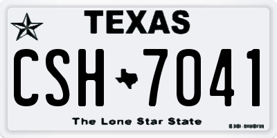 TX license plate CSH7041