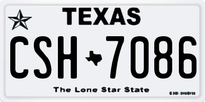 TX license plate CSH7086