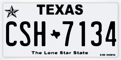 TX license plate CSH7134