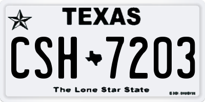 TX license plate CSH7203