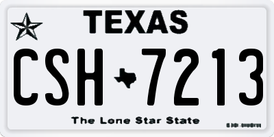 TX license plate CSH7213