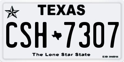 TX license plate CSH7307
