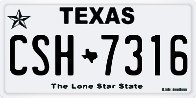 TX license plate CSH7316