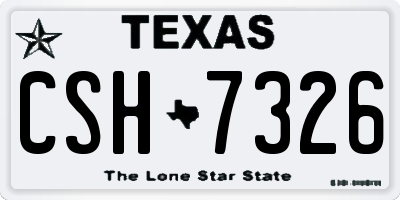 TX license plate CSH7326