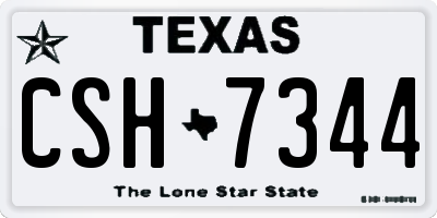 TX license plate CSH7344