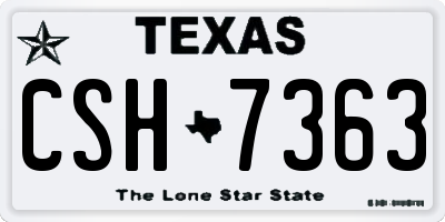 TX license plate CSH7363