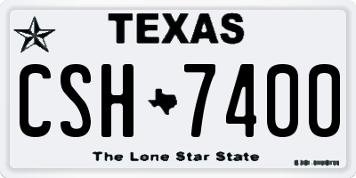 TX license plate CSH7400