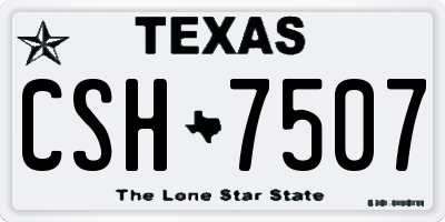 TX license plate CSH7507