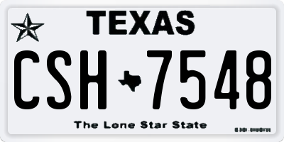TX license plate CSH7548