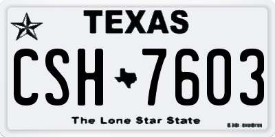 TX license plate CSH7603
