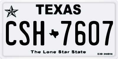 TX license plate CSH7607