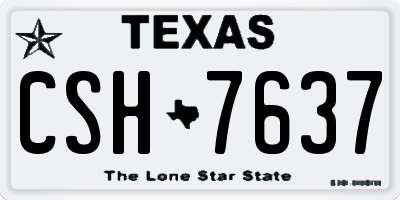 TX license plate CSH7637