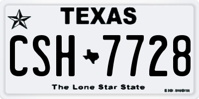 TX license plate CSH7728