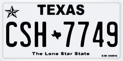 TX license plate CSH7749