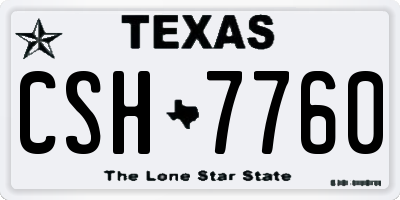 TX license plate CSH7760