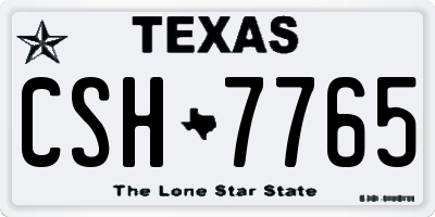 TX license plate CSH7765