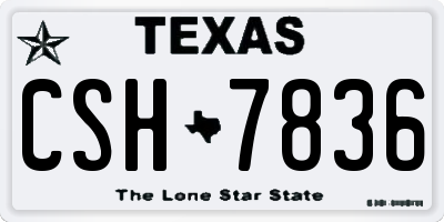 TX license plate CSH7836
