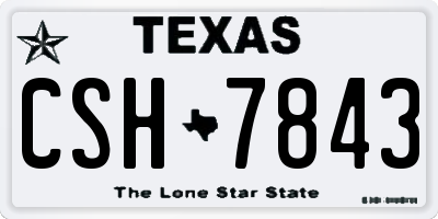 TX license plate CSH7843
