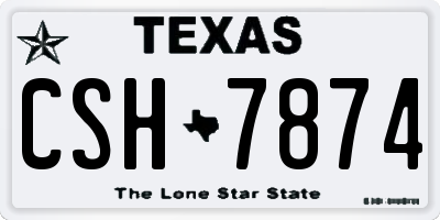 TX license plate CSH7874