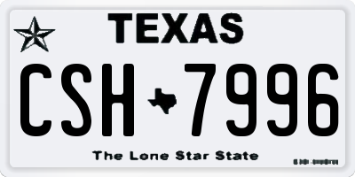 TX license plate CSH7996