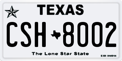 TX license plate CSH8002