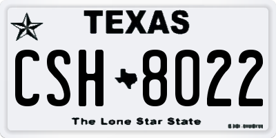 TX license plate CSH8022