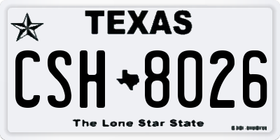 TX license plate CSH8026