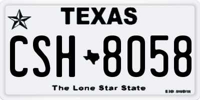 TX license plate CSH8058