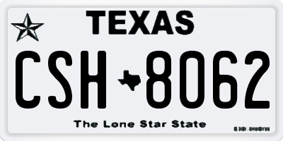 TX license plate CSH8062