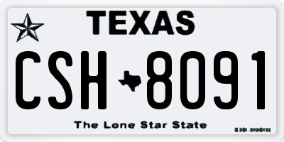 TX license plate CSH8091
