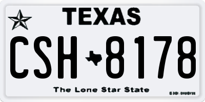 TX license plate CSH8178