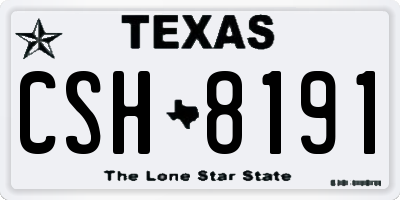 TX license plate CSH8191