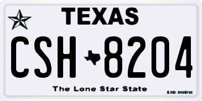 TX license plate CSH8204
