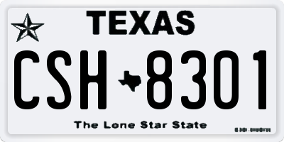 TX license plate CSH8301