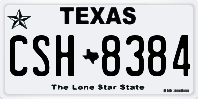 TX license plate CSH8384
