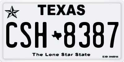 TX license plate CSH8387