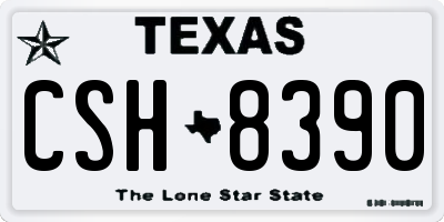 TX license plate CSH8390