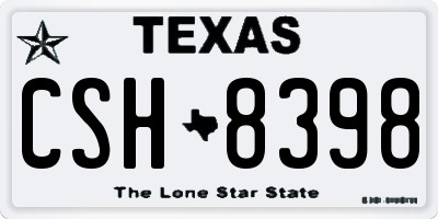 TX license plate CSH8398