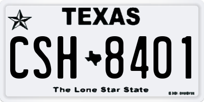 TX license plate CSH8401