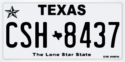 TX license plate CSH8437