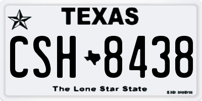 TX license plate CSH8438