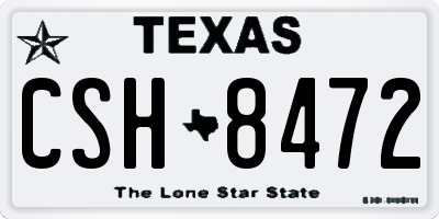 TX license plate CSH8472