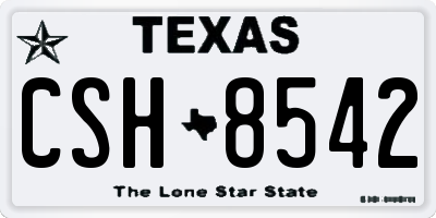 TX license plate CSH8542