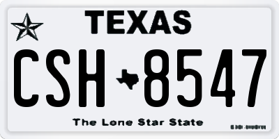 TX license plate CSH8547