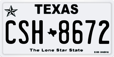 TX license plate CSH8672